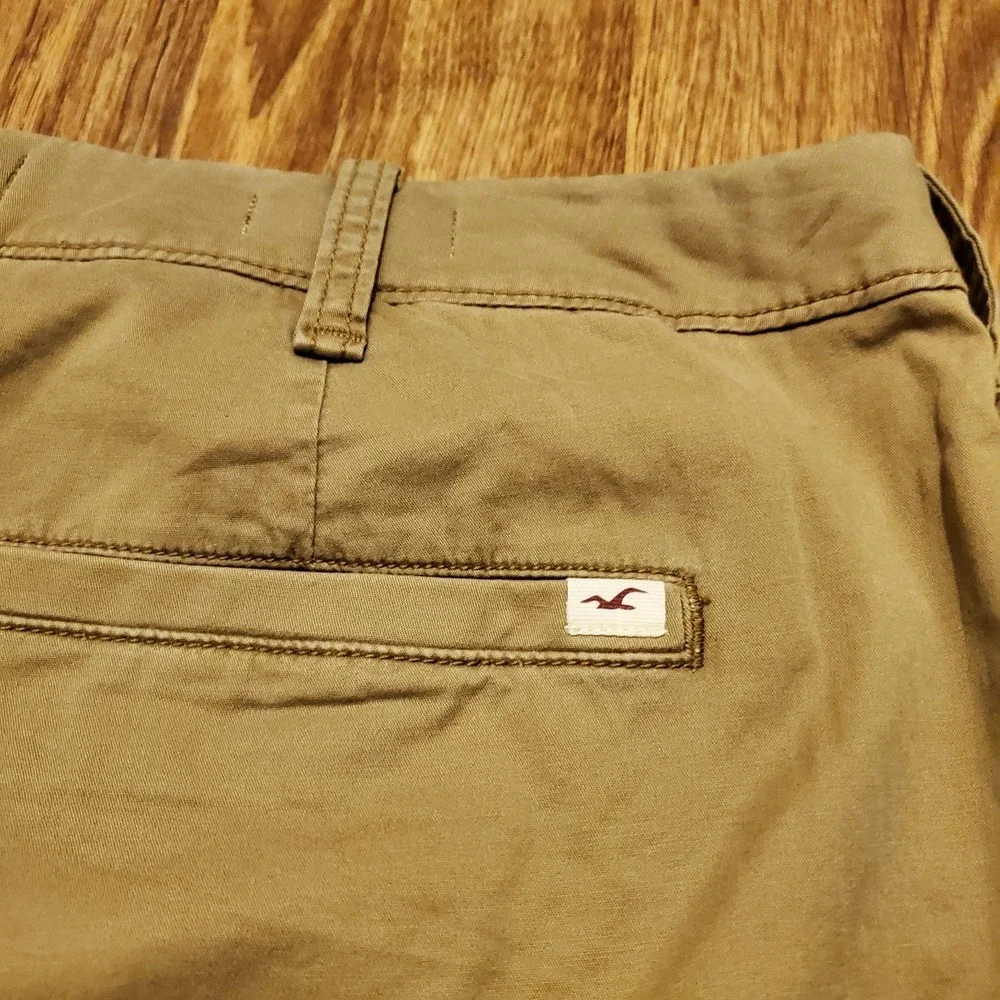 Hollister Chino Pants Men 36x32 Brown Slim Straight Epic Flex Preppy‎